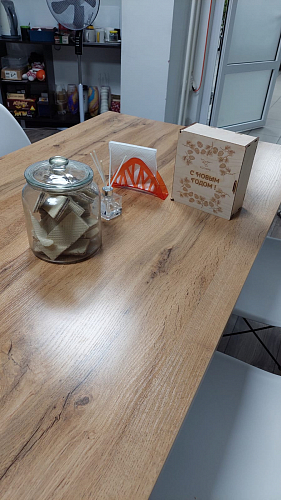 Стол Лота Лофт 140 25 мм черный матовый / дуб вотан фото покупателя 1029